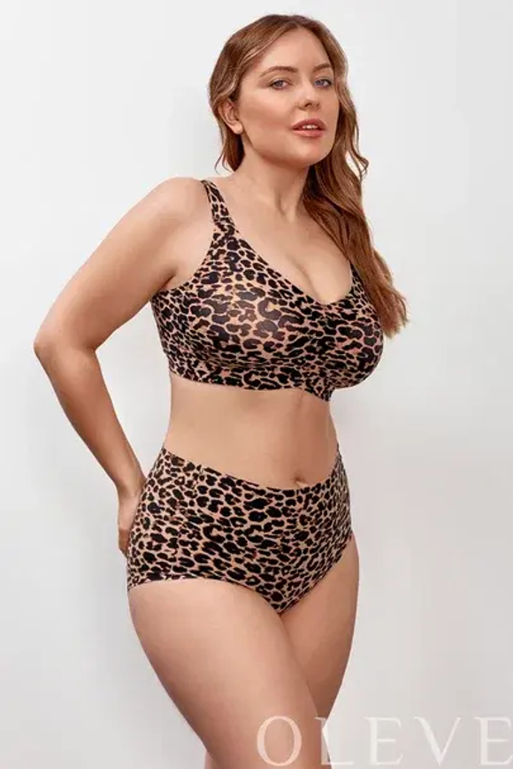 LB6131 Бюстгальтер Plus-size OLEVE (leopard разноцветный XL)