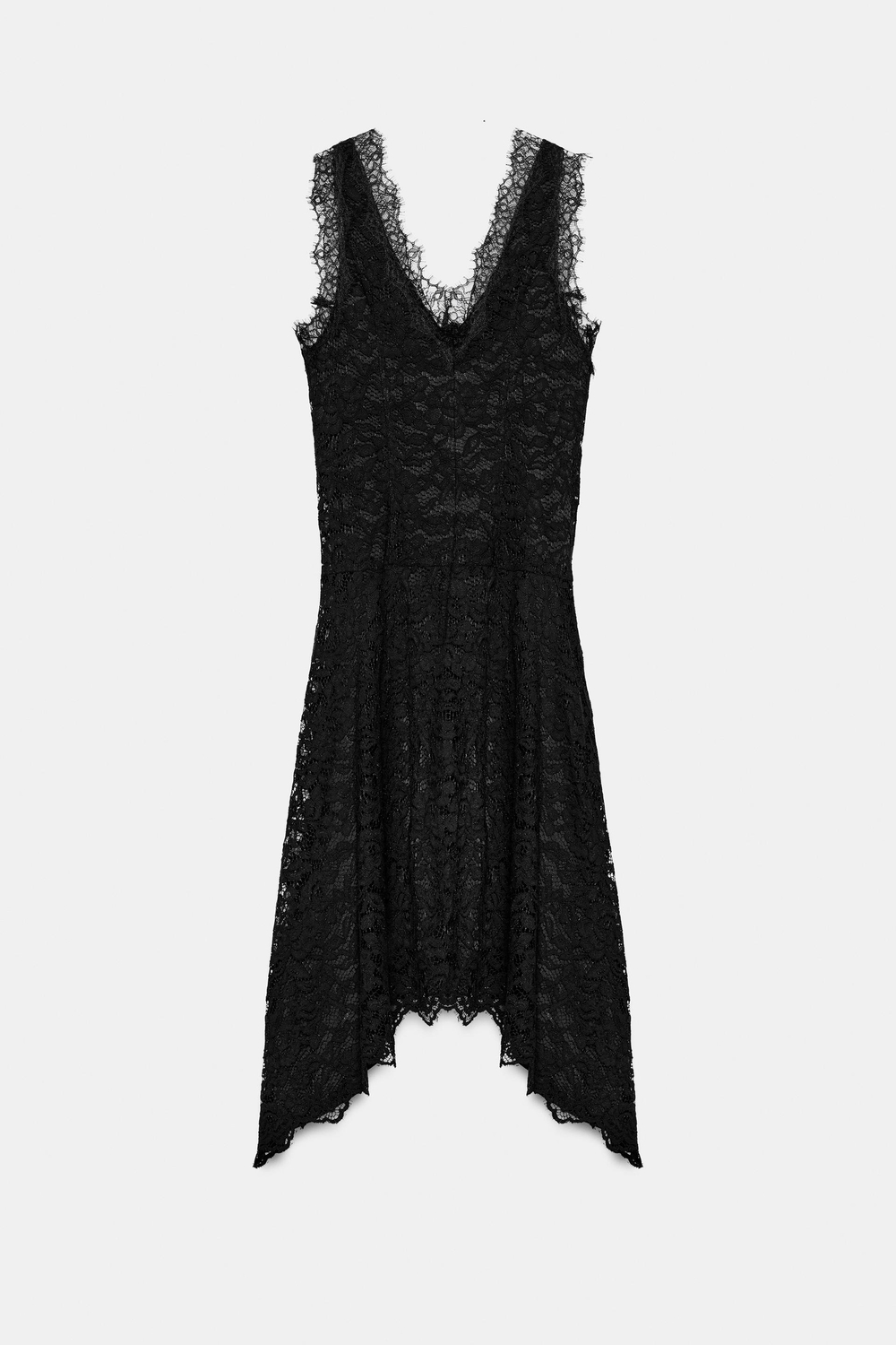 ZARA ПЛАТЬЕ С КРУЖЕВОМ — ZW COLLECTION, ЧЕРНЫЙ