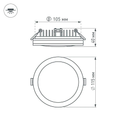 Светодиодная панель LTD-115SOL-15W Day White (Arlight, IP44 Пластик, 3 года) 020709