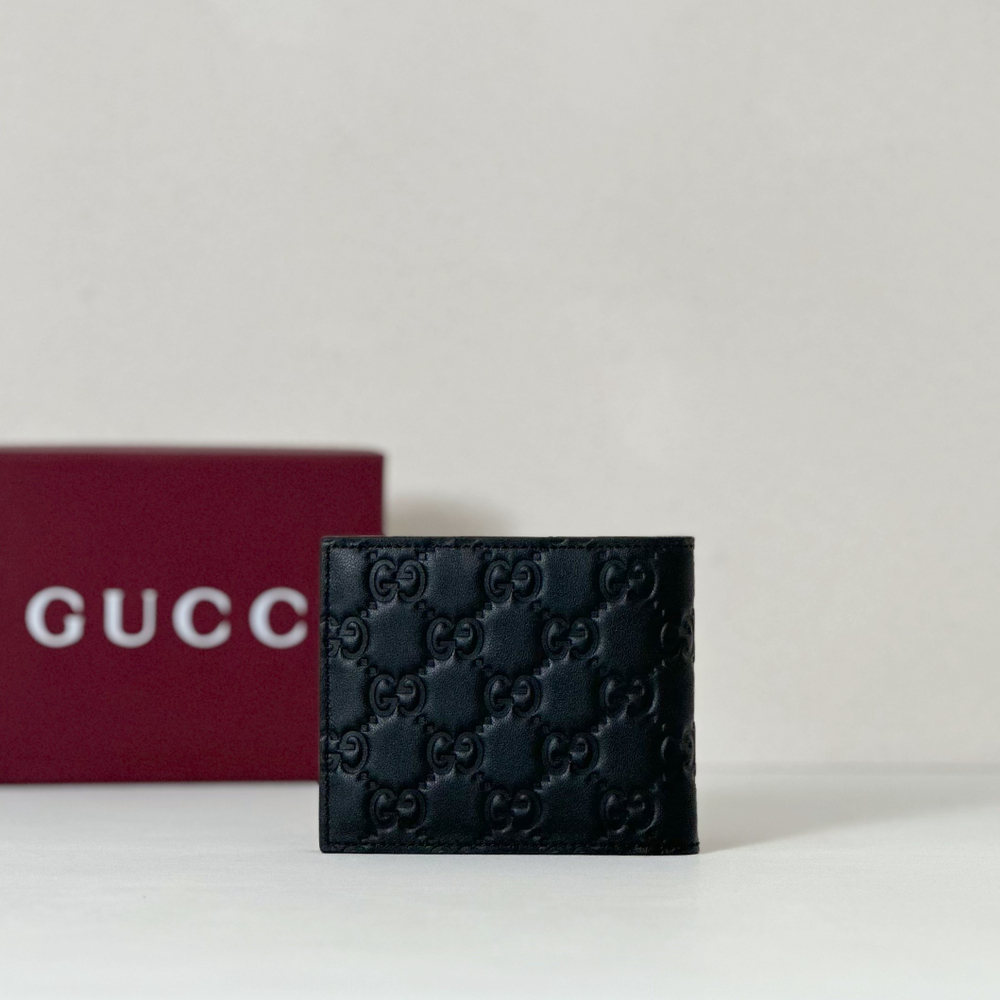 Портмоне Gucci GG Emblem без монетницы — чёрное — фото 2