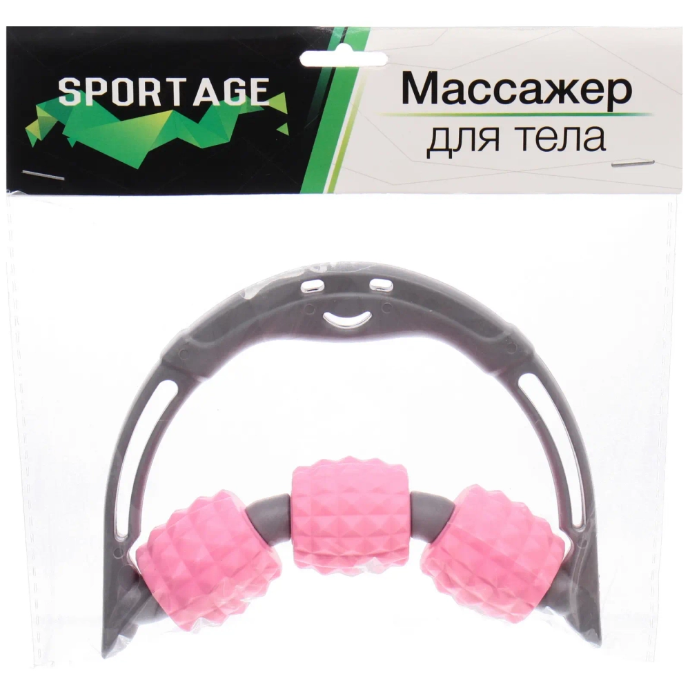 Массажер роликовый для тела «Universal» 3 ролика, 15*13*3,5 см, розовый