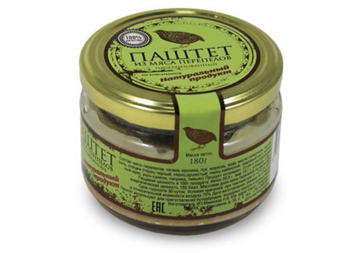 Паштет из мяса перепелов фермерский, 180г