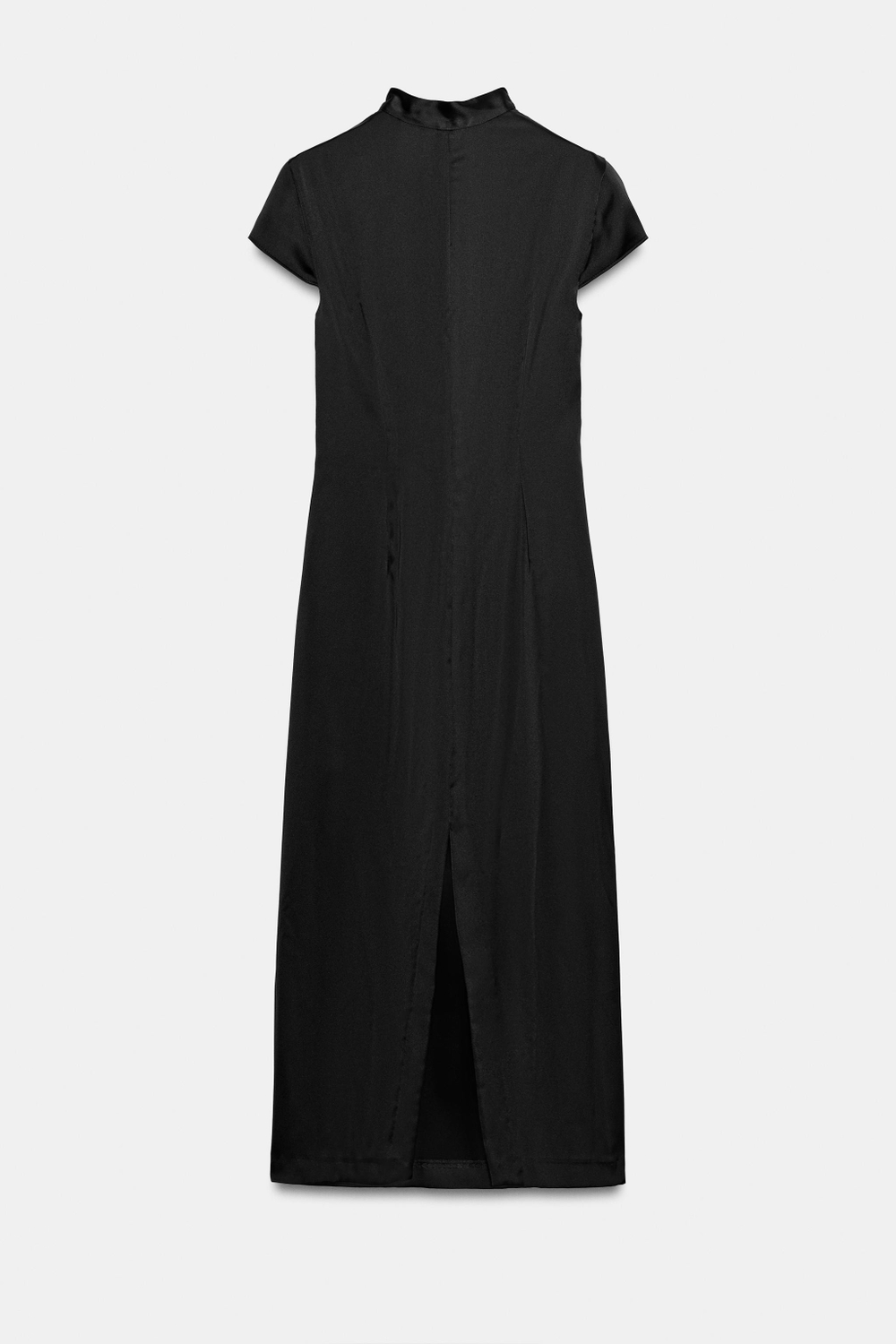 АТЛАСНОЕ ПЛАТЬЕ МИДИ С РАЗРЕЗОМ — ZARA