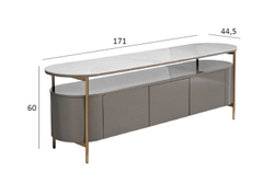 Тумба под телевизор 171x44.5x60см Garda Decor с дверцами светло-бежевая