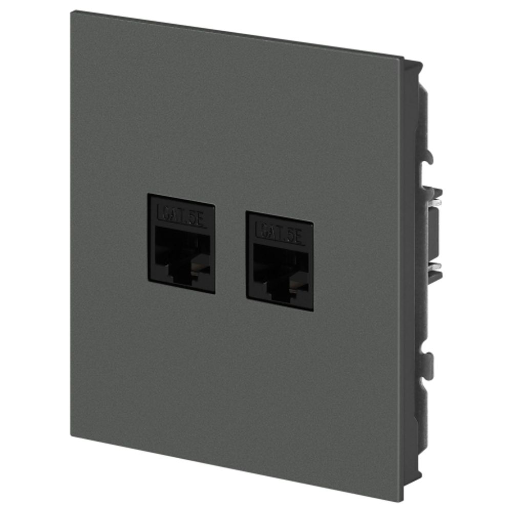 Розетка ЭРА Arktik 16-3108-06 информационная двойная 2XRJ45 графит | Эра Arktik