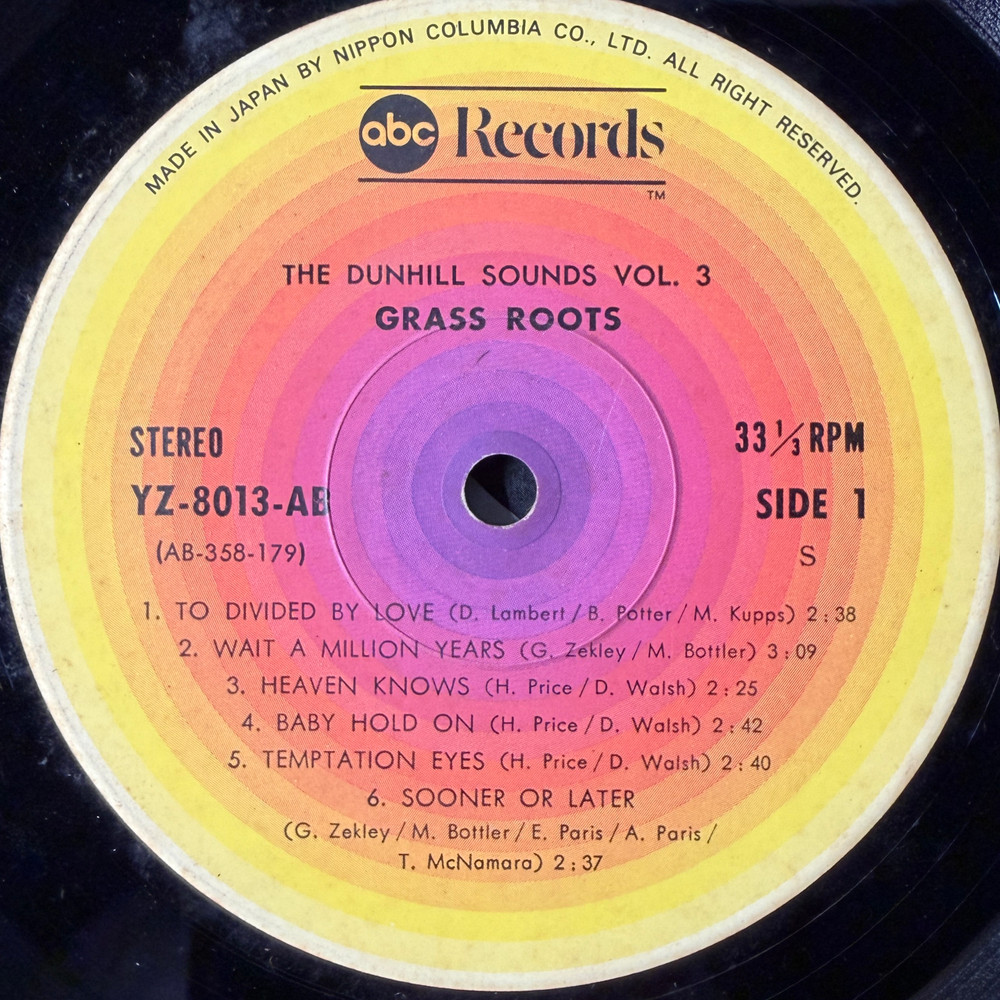 The Grass Roots ‎– The Dunhill Sounds Vol. 3 (Япония 1976г.)