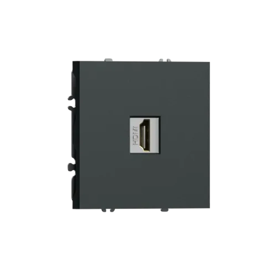 Розетка с разъёмом HDMI 2.0a, черный, черный графит DONEL S08