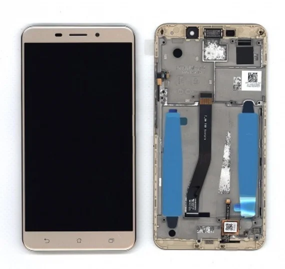 Дисплей для Asus Zenfone 3 Laser ZC551KL в сборе с тачскрином на рамке (Gold)