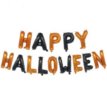 К Мини-Надпись "Happy Halloween" Черный/Оранжевый 16''/41 см.
