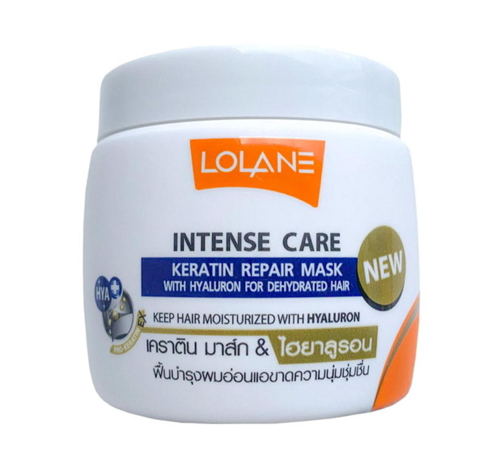 Маска с Кератином и Гиалуроновой Кислотой  Lolane Keratin Repair Mask  для обезвоженных волос, 200 гр.