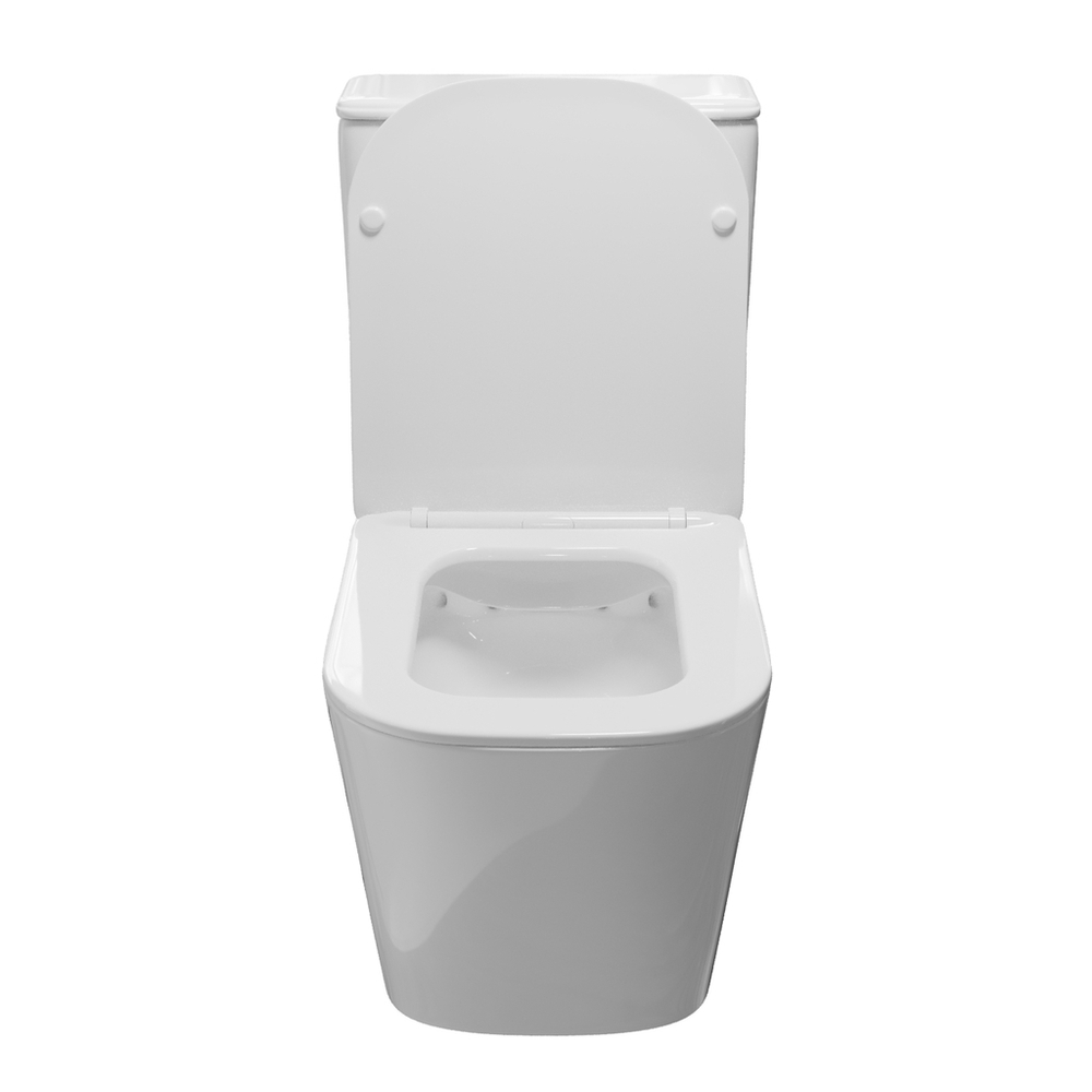Унитаз-компакт безободковый WAVE КВАДРО/QUADRO гориз, нижн, 2-кн.арм, сид. дюропл, м/л, быстр