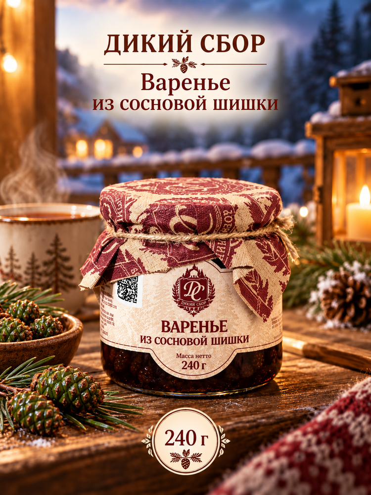 Варенье из сосновых шишек 240 гр стеклобанка ДИКИЙ СБОР Варенье из сосновых шишек 240 гр стеклобанка ДИКИЙ СБОР