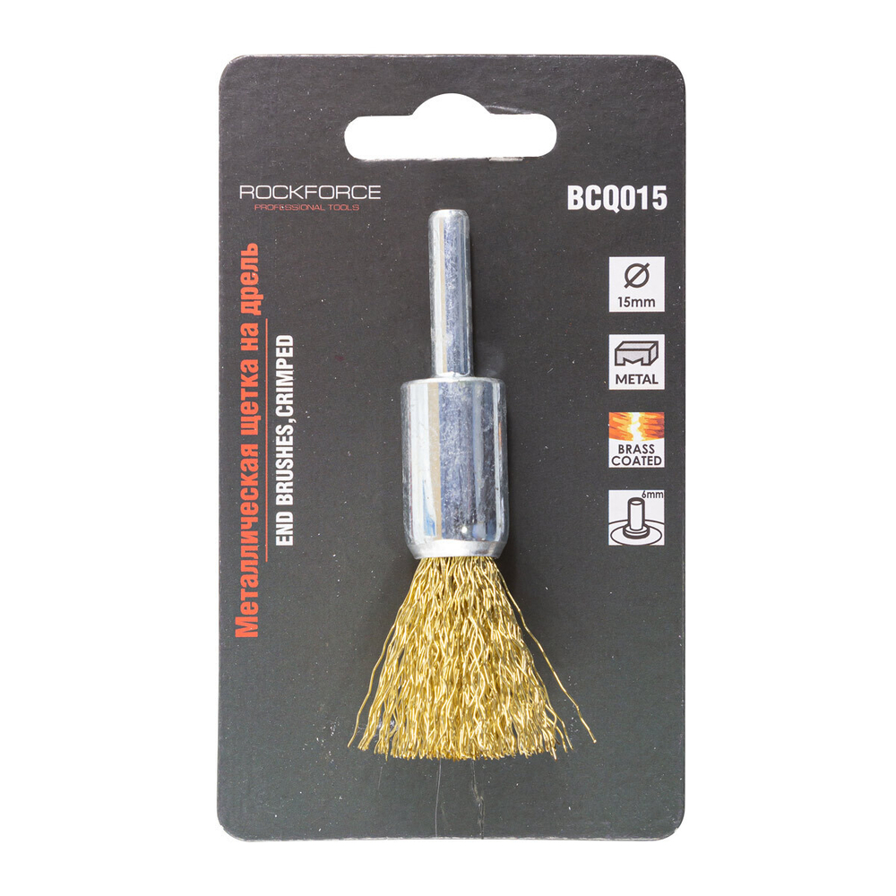Кордщетка чашеобразная с хвостовиком для дрели 15мм RockForce##Rock FORCE RF-BCQ015