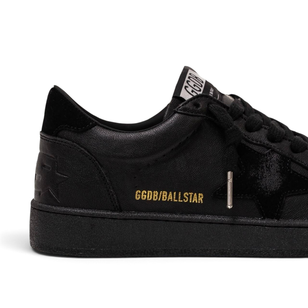 Men's Ball Star in dark black leather with black suede
