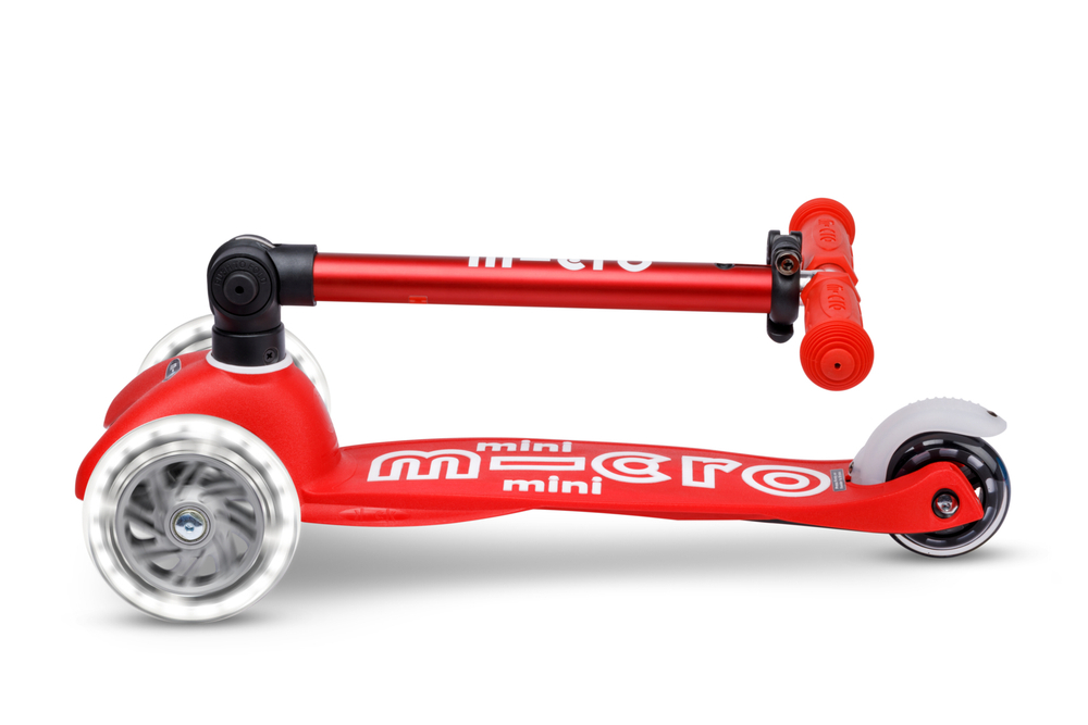 Самокат Mini Micro Deluxe складной LED красный