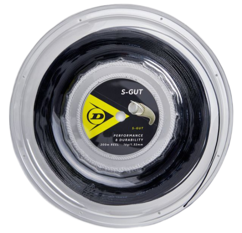 Струны теннисные Dunlop S-gut (200 m) - black