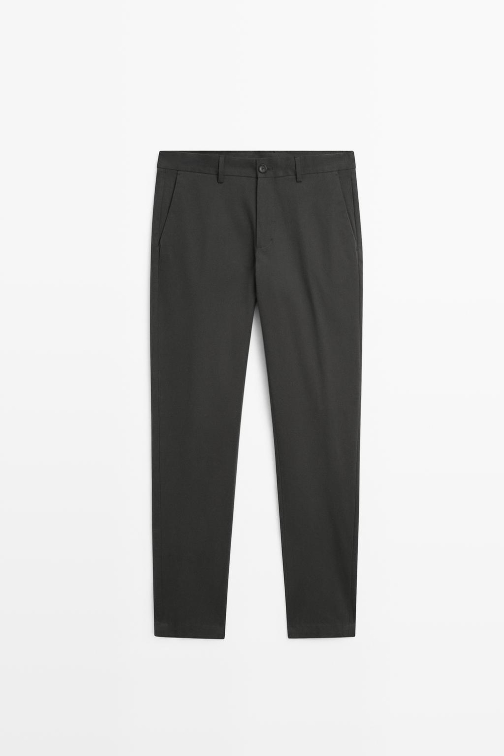 Massimo Dutti Зауженные брюки из смесового хлопка, серый