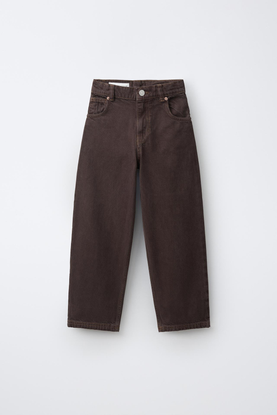 ZARA ДЖИНСЫ BAGGY RELAXED, КОРИЧНЕВЫЙ