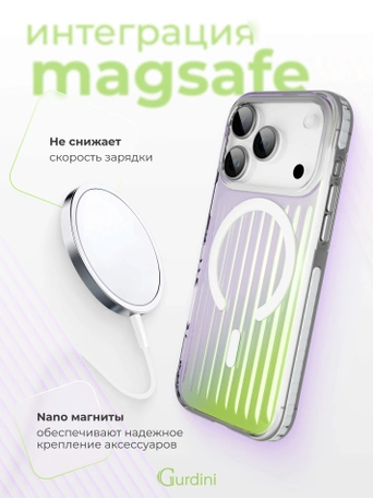 Чехол накладка iPhone 17 Pro Max / 18 Pro Max 6.9" Gurdini Ocean Case (8) Transparent хамелеон