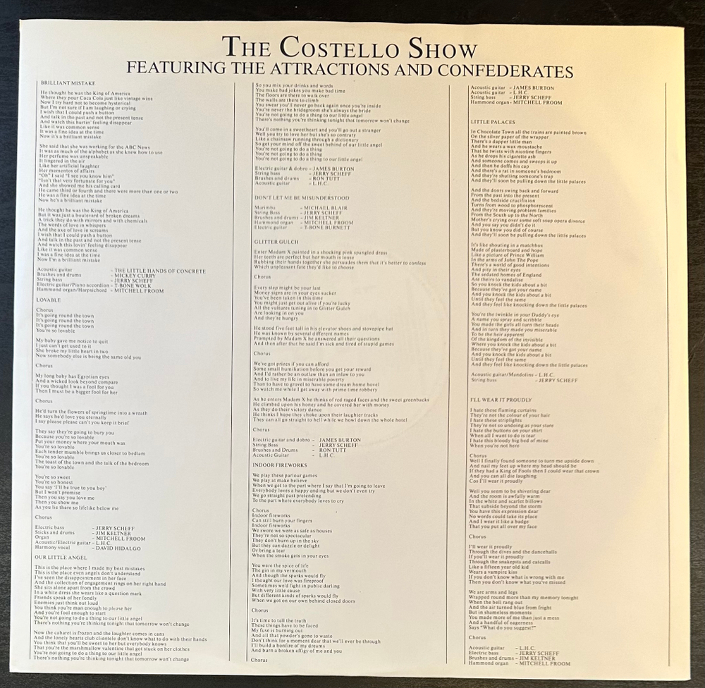 The Costello Show Featuring The Attractions And Confederates- King Of America (Голландия 1986г.)