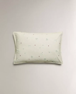 ZARA HOME ДЕТСКАЯ НАВОЛОЧКА С ПРИНТОМ, СВЕТЛО-ЗЕЛЕНЫЙ