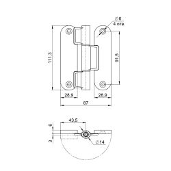 Петля карточная универсальная ARMADILLO UWD6000.OPTIMA SC матовый хром /46779/ (1шт)
