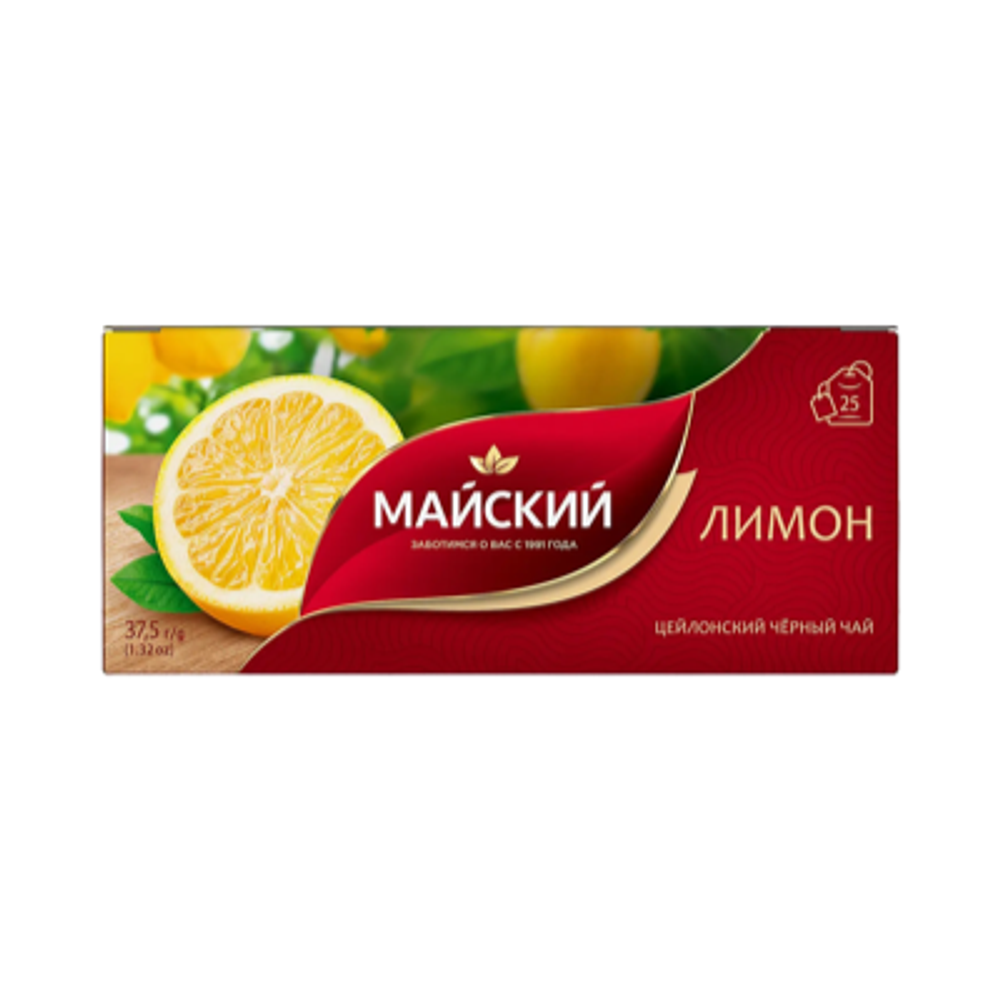 Чай черный Майский Лимон 37,5гр 25пакет