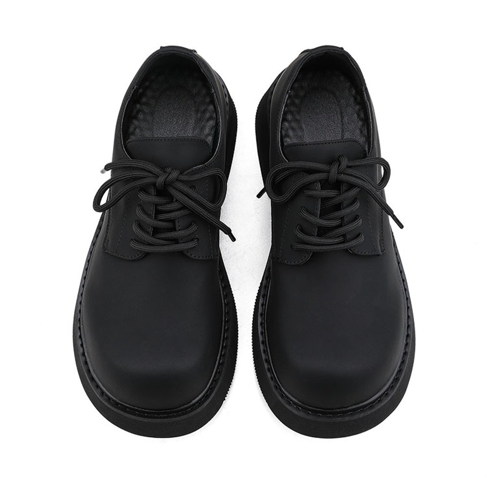 HANQIAORIJI Black Blood Collection Casual Derby Shoes Men"s Black