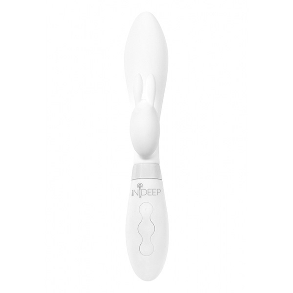 Белый вибратор-кролик 21,5см Indeep PRO Theona White