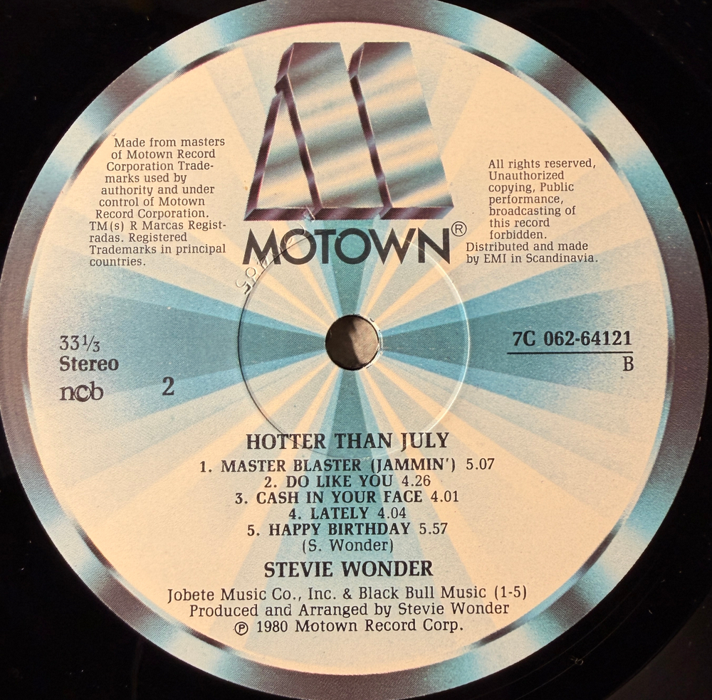 Stevie Wonder - Hotter Than July (Скандинавия 1980г.)