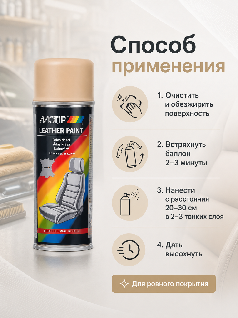 MOTIP Краска для кожи бежевая 200мл