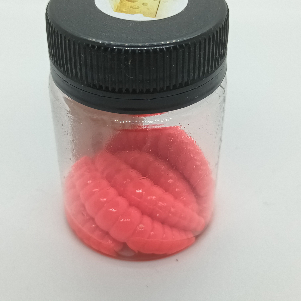 Съедобная силиконовая плавающая приманка Fish H Banan Maggot Cheese Сыр 38 мм цв красный с блестками флуоресцентный