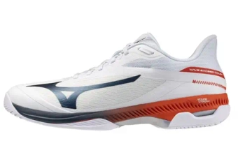 Мужские кроссовки теннисные Mizuno Wave Exceed Court AC - white/insignia blue/orange