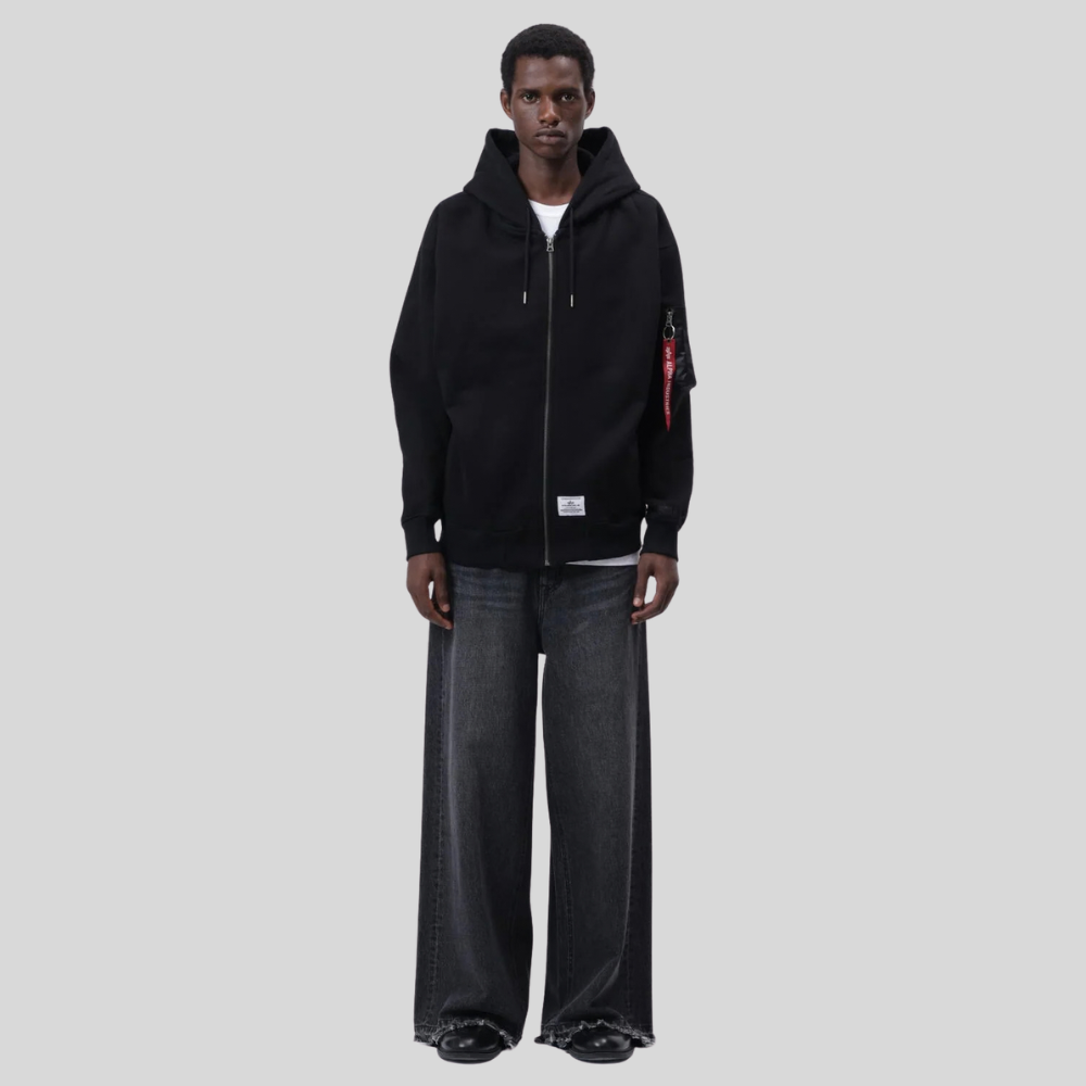Толстовка Alpha Industries Utility Pocket Full Zip Relaxed Fit Black (Черная)