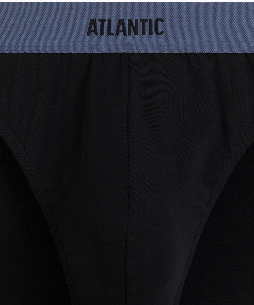 Мужские трусы слипы спорт Atlantic, набор 3 шт., хлопок, черные, 3MP-0944