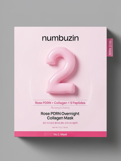 Ночная гидрогелевая маска с ПДРН numbuzin No.2 Rose PDRN Overnight Collagen Mask