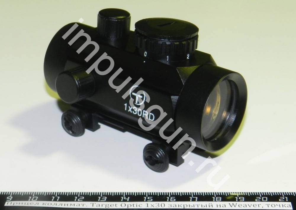 Коллиматорный прицел Target Optic 1х30 закрытый на Weaver, точка TO-1-30 RD