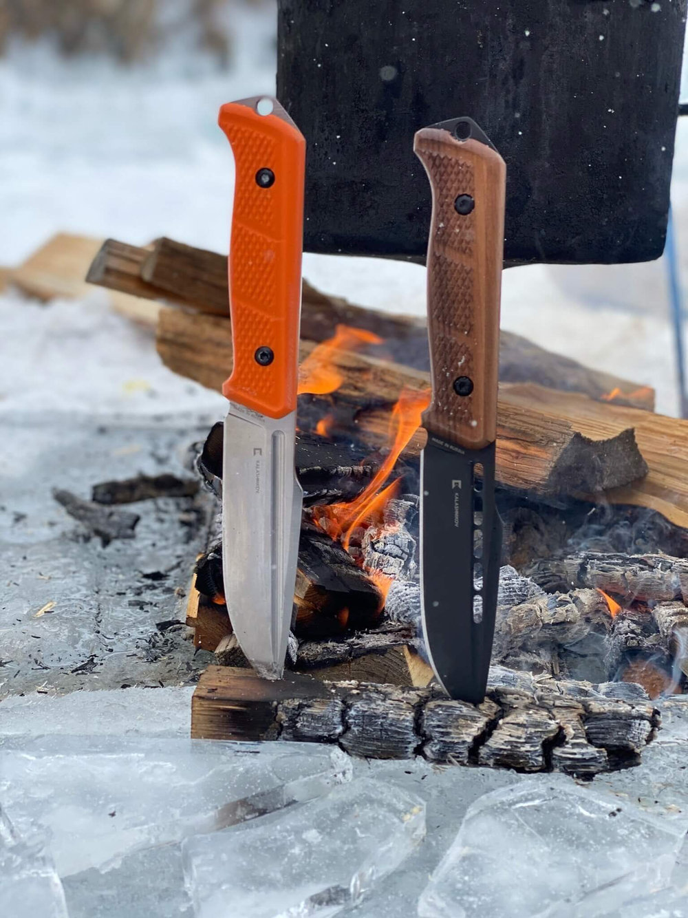 Туристический нож Baikal D2 StoneWash G10 Orange