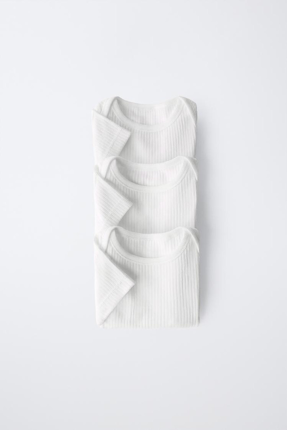 ZARA НАБОР ИЗ ТРЕХ БОДИ С КОРОТКИМИ РУКАВАМИ, БЕЛЫЙ