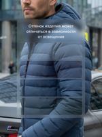 Куртка осень-весна мужская стёганая с капюшоном с графеновой подкладкой синего цвета 9623_1S