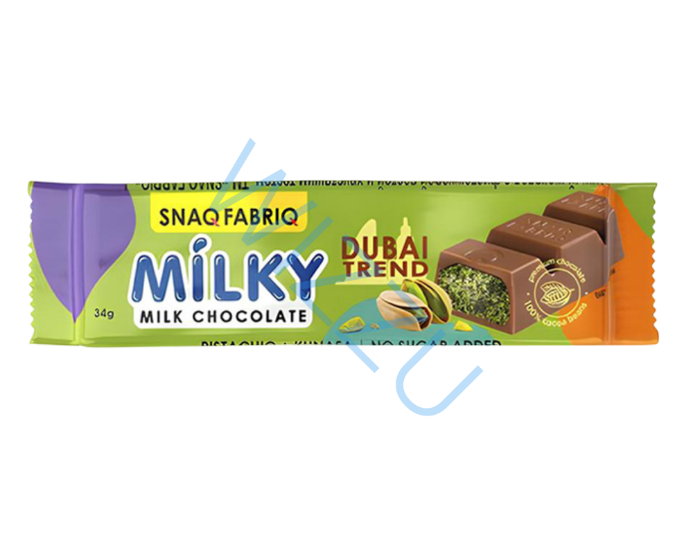 Шоколад  молочный  с фисташковой пастой и хрустящим тестом 34г SNAQ FABRIQ