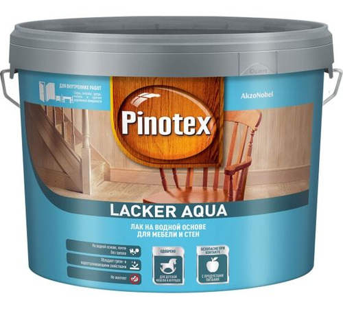 Лак для дерева на водной основе колеруемый Pinotex Lacker Aqua 10 матовый 9 л