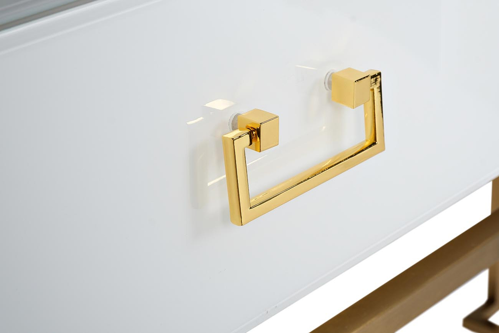 Консоль Garda Decor 2 ящика белая, золото 120*42*77 см