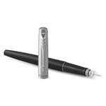 Ручка перьевая PARKER "Jotter Bond Street Black CT", копус черный, детали из нержавеющей стали, синяя, 2030947