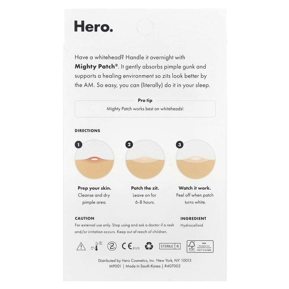 Hero Cosmetics, Mighty Patch®, 36 патчей