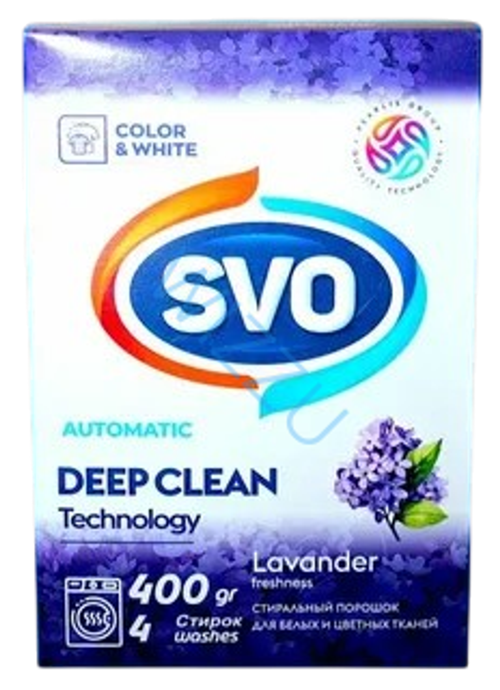 Порошок Svo Авт для белых и Цветных Тканей Лаванда 400Гр.