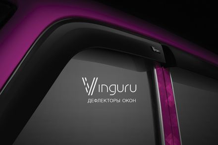 Дефлекторы окон Vinguru FORD Focus III 2011- /ун/накладные/скотч/к-т 4 шт./литьевой поликарбонат