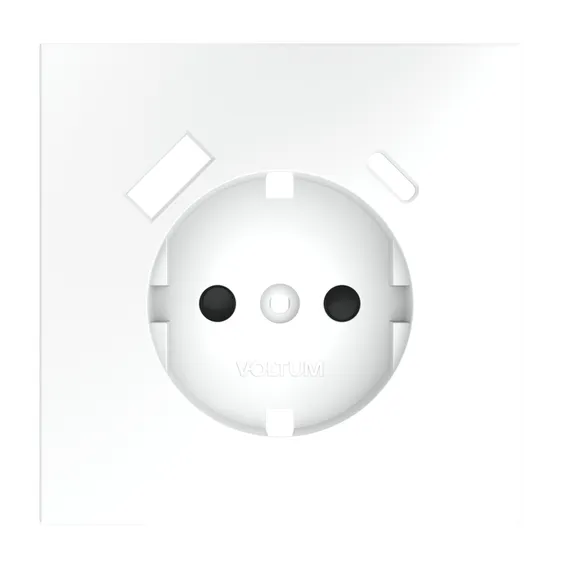 Накладка для розетки с заземлением и защитными шторками, с USB A+C Voltum S70 Белый матовый VLS001002