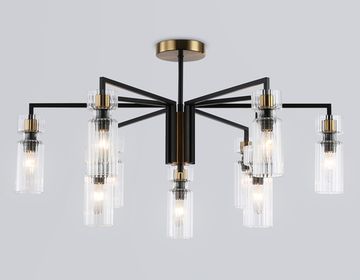 Люстра на штанге 9*E14 LH56117/9 BK/BS/CL чёрный/латунь/прозрачный High Light Modern Ambrella