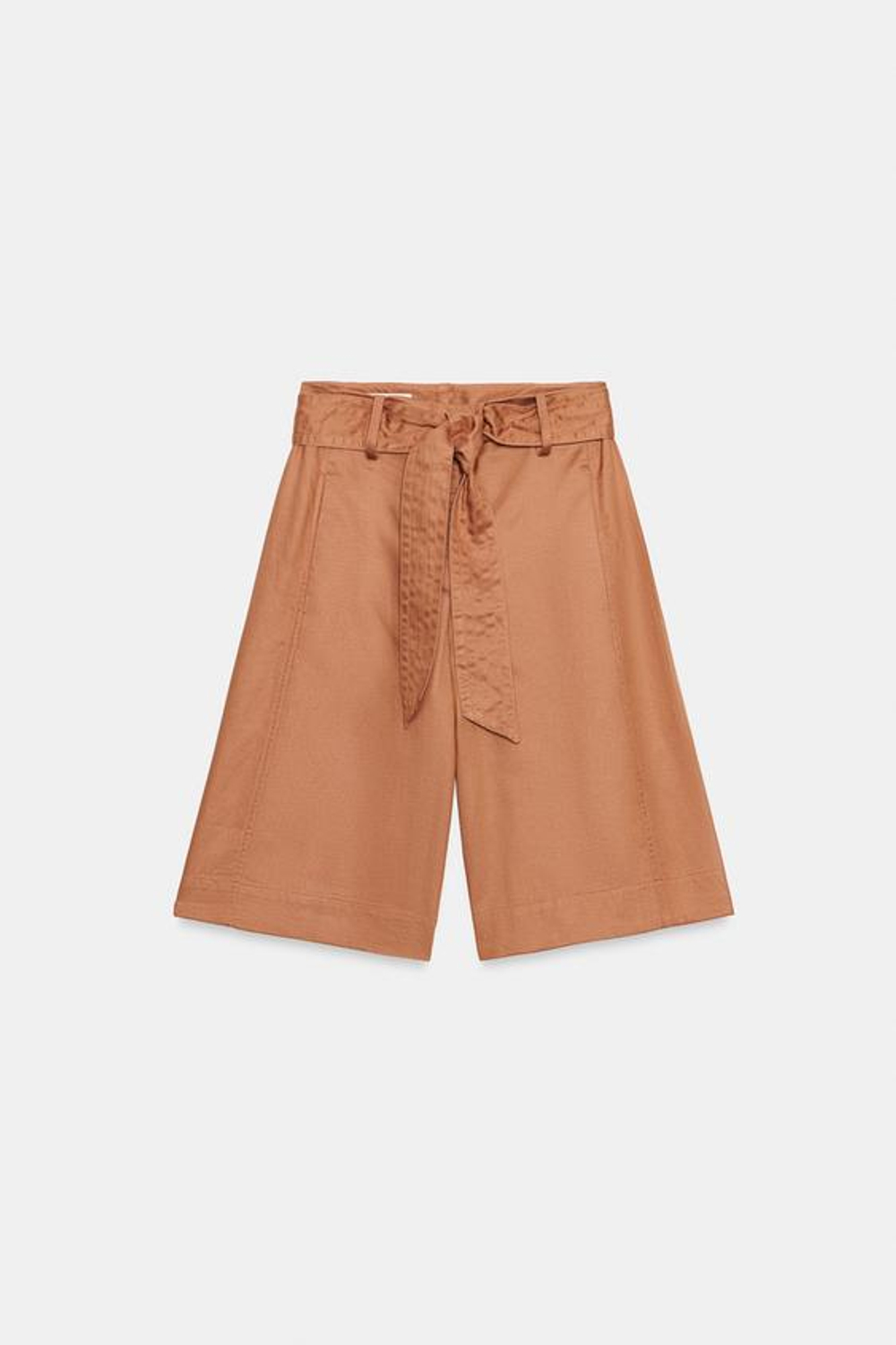 ZARA ДЛИННЫЕ ШОРТЫ С РЕМНЕМ, МЕДНЫЙ